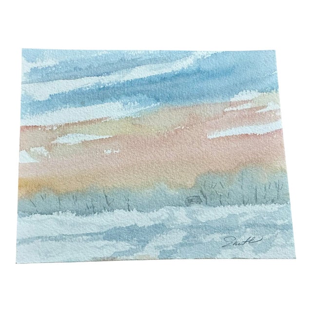 Original Watercolor Landscape by Nancy Smith “Snowed In” For Sale