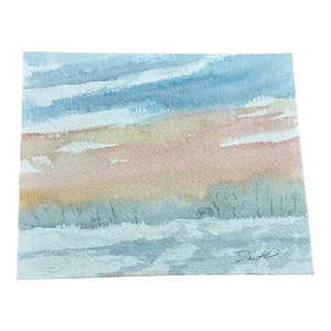 Signed Original Watercolor Landscape by Nancy Smith “Snowed In”