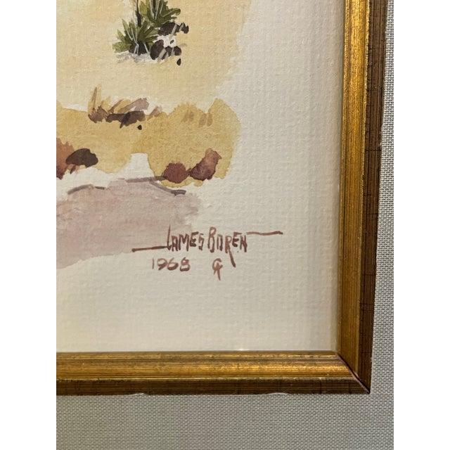 Paint 1960s “Cowboy and Horse Orignal Watercolor by James Boren 1921–1990 For Sale - Image 7 of 8