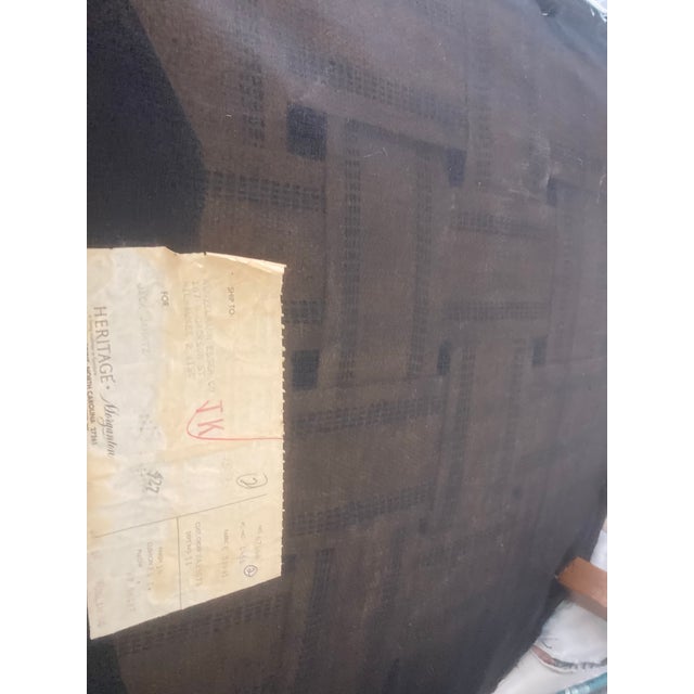 Bottle Green Vintage 1980s Drexel Heritage Cottage Core Boho Barrel Club Chairs in Green Floral Motif - A Pair For Sale - Image 8 of 11