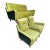 1950s Set Chartreuse and Emerald Mid Century Settee and Arm Chairs For Sale