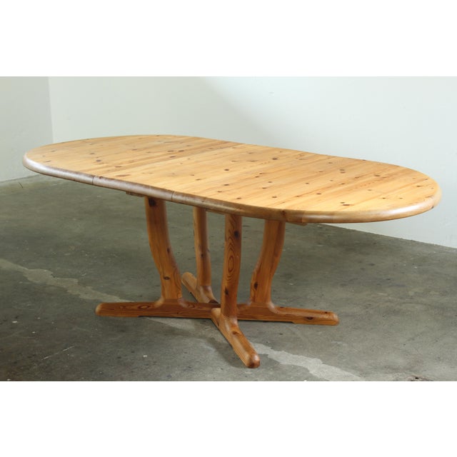 Vintage Round Extendable Pinewood Dinning Table from Dyrlund, 1980s For Sale - Image 12 of 18