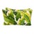 Fresh and vibrant, this pair of custom lumbar pillows features a bold tropical banana leaf print in layered shades of...