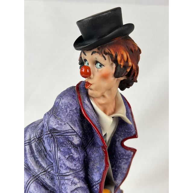 Art Deco 1980s Giuseppe Armani Signed “Clown on Chair” Italian Sculpture Figurine For Sale - Image 3 of 11