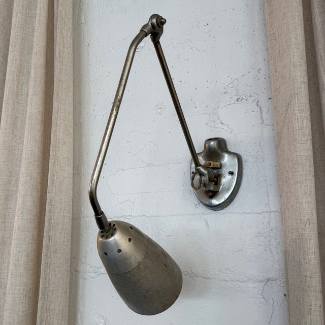 1950s 1950s Industrial Mid-Century Articulating Task Lamp Wall Sconce For Sale - Image 5 of 8