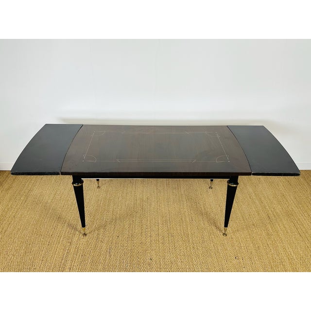 Art Déco Extendable Dining Table in Maccassar Ebony, France, 1950s For Sale - Image 4 of 17