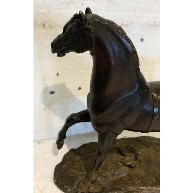 Tan Bronze Horse with Brown Patina on Base, 20th Century For Sale - Image 8 of 12