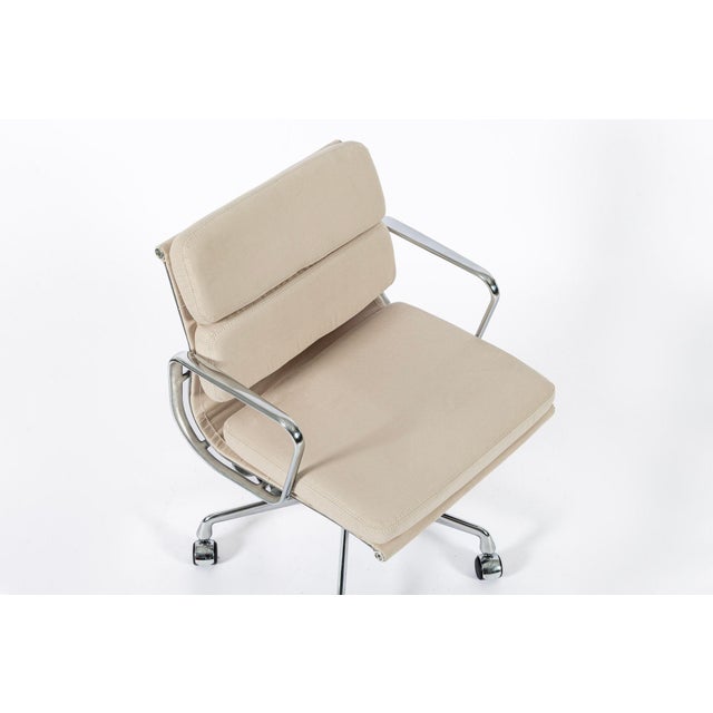 Eames for Herman Miller Tan Cream Office Chair in Schumacher Vegan Suede For Sale - Image 9 of 13