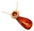Late 20th Century 14K Rose Gold Amber Orange Citrine Seed Pearl Pendant Necklace For Sale
