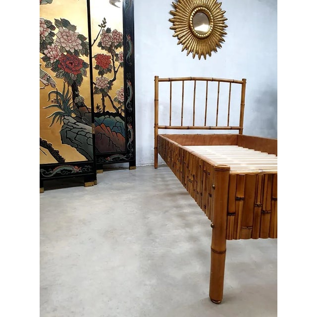 Vintage Tropical-Style Bamboo Daybed For Sale - Image 3 of 5