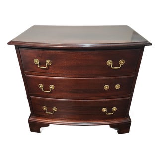 Mahogany or Cherry Chippendale Style Bow Front Bachelors Chest Vintage For Sale
