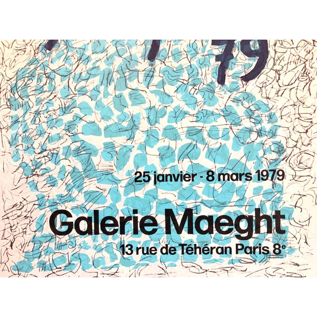 Pop Art Jean-Paul Riopelle, Canadian Post Modern Pop Art Lithograph Vintage Poster Memphis Galerie Maeght, 1979 For Sale - Image 3 of 5