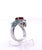 1970s Polished 14k White Gold Garnet and Ruby Cocktail Ring With Blue Topaz, Size 5 For Sale In Los Angeles - Image 6 of 9