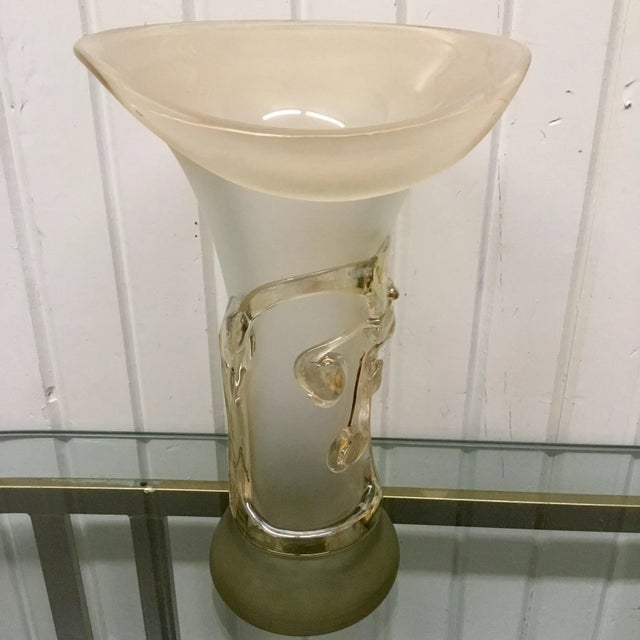 Mid 20th Century Iridescent Cherries Art Glass Vase in Citrine For Sale - Image 5 of 8