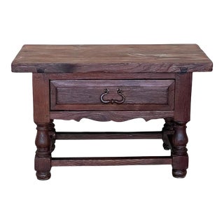 Late 19th Century Rustic Artisan Made Pyrenees Mountains Side Table End Table For Sale