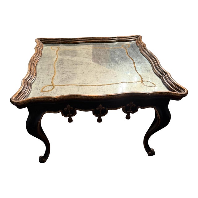 1980s French Louis XVI Églomisé Mirror Top Coffee Table by John Richard For Sale