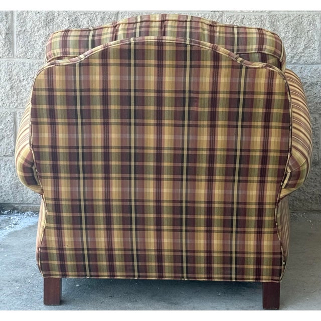2000 - 2009 Ethan Allen Upholstered Club Chair With Ottoman For Sale - Image 5 of 12