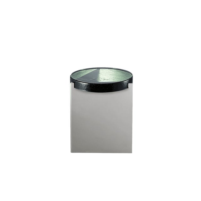 Alwa One Side Table with Green Top & Brushed Stainless Steel Base by Sebastian Herkner for Pulpo For Sale - Image 6 of 6