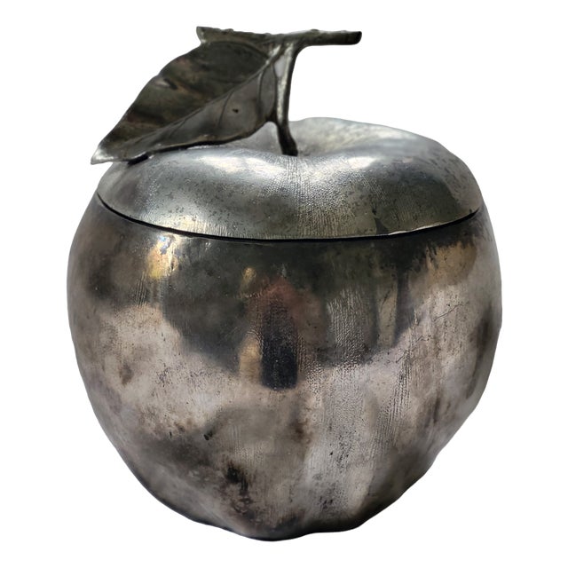 Vintage Italian Silver-Plated Pewter Apple Ice Bucket by Mauro Manetti, 1960s For Sale