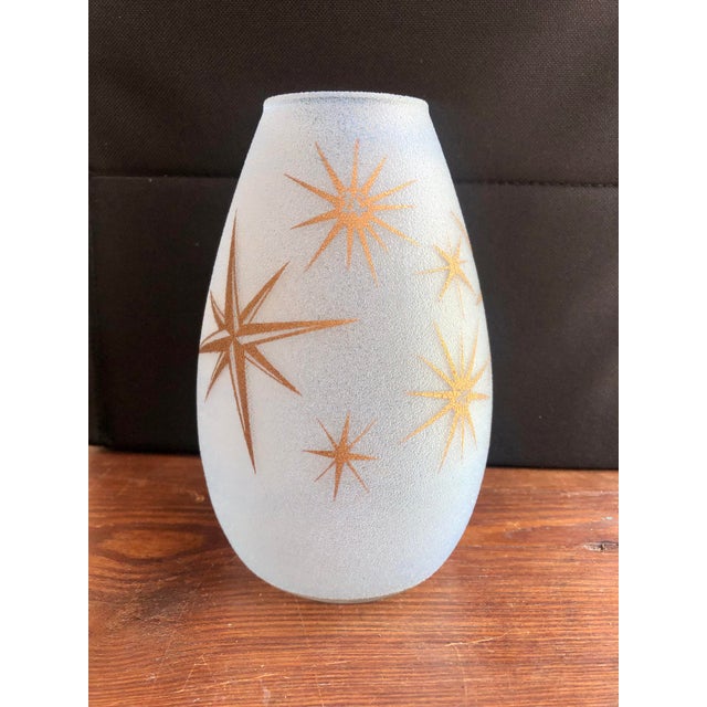 Mid Century Atomic Star Frosted Vase by Bartlett-Collins For Sale - Image 4 of 9