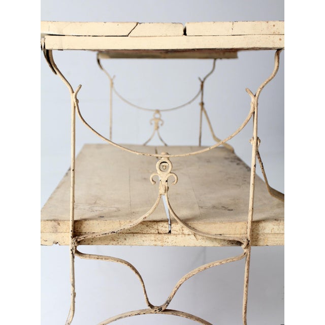 Cream Antique French Garden Two Tier Console Table For Sale - Image 8 of 18