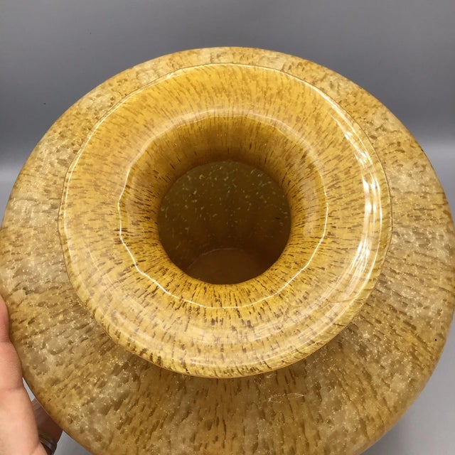 Glass Vinatge Azzurra Maestri Vetrai Murano Style Butterscotch Vase For Sale - Image 7 of 7