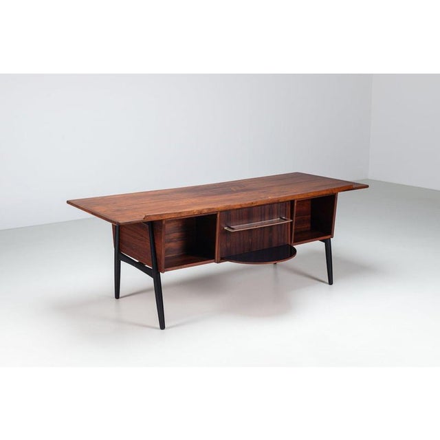 Scandinavian Executive Desk in Rosewood with Bar, Denmark, 1960 For Sale - Image 9 of 18