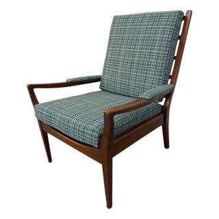 Mid-Century Danish Modern Teak Ladder Back Arm Chair - Restored! For Sale