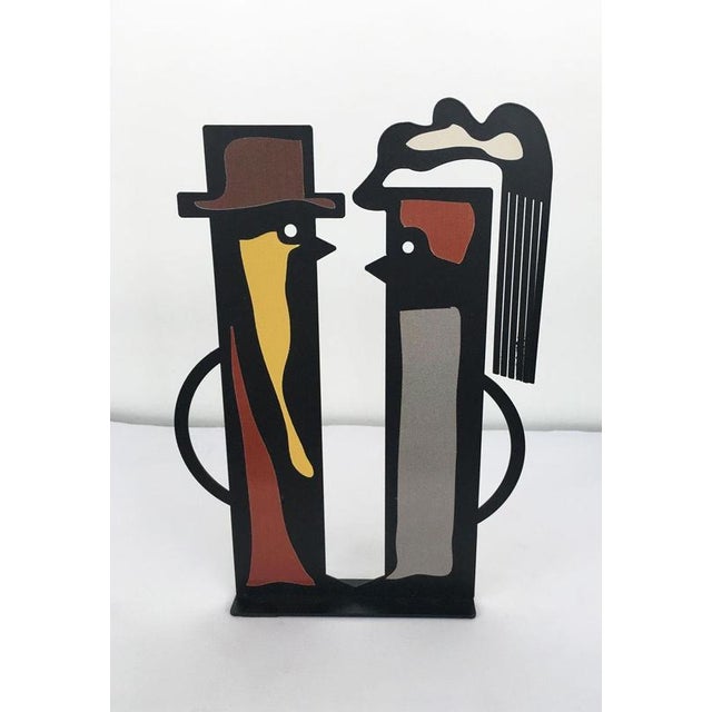 Black Painted Metal Sculpture by Riccardo Dalisi, Italy, 1980s For Sale - Image 15 of 18