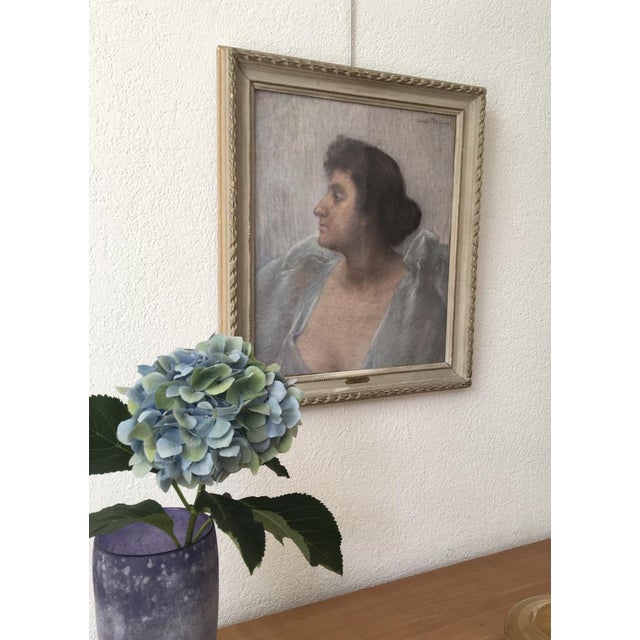 Louis Rheiner, Louis Rheiner, Portrait of Actress Eleonora Duse, Pastel on Paper, Framed, 1890s, Pastel & Paper For Sale - Image 3 of 14