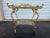 French Mid Century Hollywood Regency Two Tier Gold Bar Cart or Tea Cart For Sale - Image 3 of 8