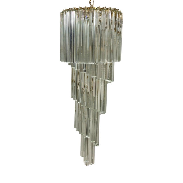 Italian Murano Glass Waterfall Chandelier from Venini, 1960s For Sale