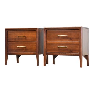 Refinished Walnut Nightstands - a Pair For Sale