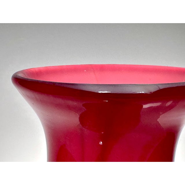 Green Lead Crystal Glass Art Vase from Schott Zwiesel, West Germany, 1960s For Sale - Image 8 of 18