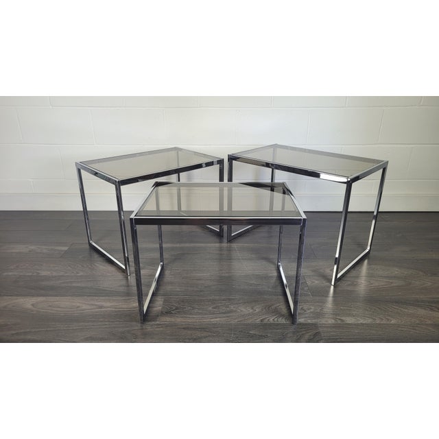 MDA Nesting Tables attributed to Howard Miller for Miller Design Associates, 1970s, Set of 3 For Sale - Image 9 of 10