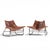 Johan Bertil Häggström for Swed-Form Mid Century Swedish Leather and Chrome Corset Chairs - Pair Each chair measures: 41.5...