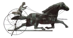 Sulky, Horse & Jockey Copper Weathervane