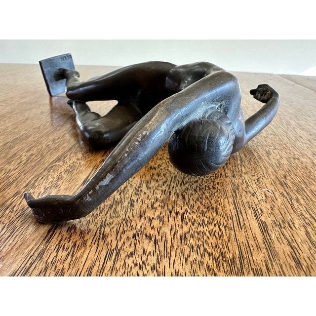 Art Deco Art Deco Bronze Dancer Sculpture, Signed “Dénis,” C. 1970s For Sale - Image 3 of 5