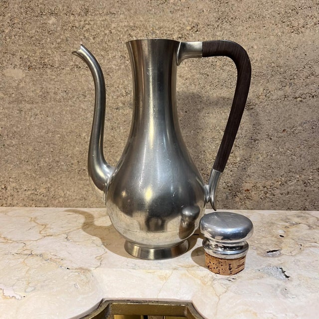 AMBIANIC presents Royal Holland KMD Pewter Pitcher Carafe Coffee Pot 10 h x 5 diameter x 7.75 d Original vintage...