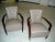Wood Set of Leather and Rosewood Armchairs, 1940s For Sale - Image 7 of 15