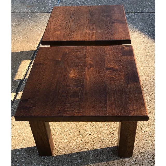 20th Century Rustic Solid Wood Block Side Tables a Pair Chairish
