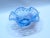 Mid-Century Modern 1930s Fenton Art Glass Basket Weave With Open Edge Blue Opalescent Double Crimped Bowl For Sale - Image 3 of 8