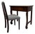 Antique American Empire Mahogany Writing Desk With Lyre Back Needlepoint Chair For Sale
