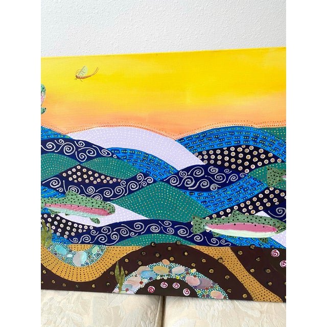 Abstract Summers Bounty Abstract Oil on Canvas by Vickie Leigh Krudwig For Sale - Image 3 of 11