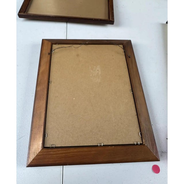 1970s 1970s Pair of Owl Paintings in Wooden Frames, Signed by Artist For Sale - Image 5 of 7