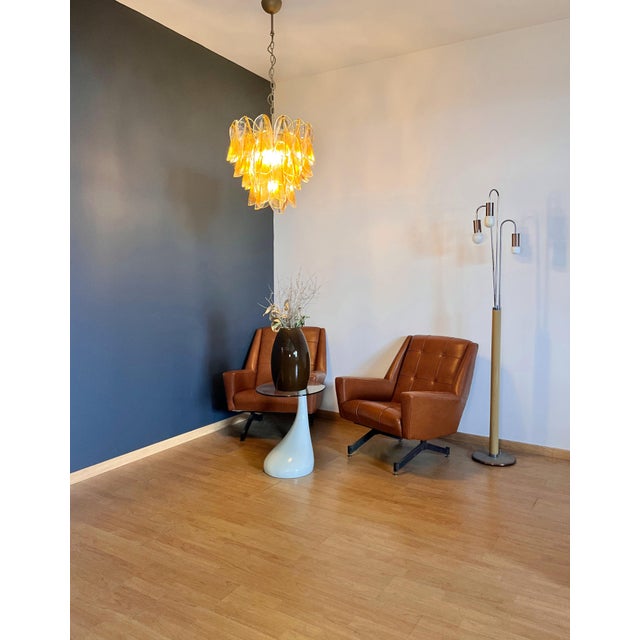 Vintage Italian Murano Chandelier with 41 Rondini Amber Glass, 1990s For Sale - Image 13 of 18