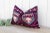 Indian African Violet Suzani Lumbar Pillow For Sale - Image 3 of 9