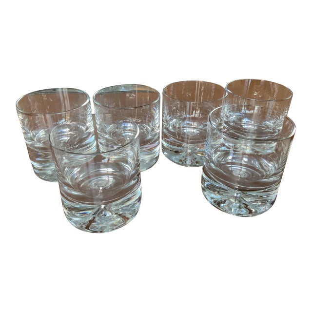 1980s Double Old Fashion Floating Bubble /Rock Glasses- Set of 6 For Sale