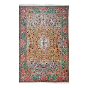 Antique Persian Tabriz Wool 11X17 Grey, Green, Pink, & Orange Area Rug #1140881