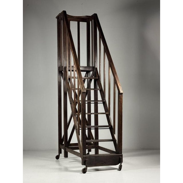 Antique Library Ladder, 1900 For Sale - Image 5 of 18